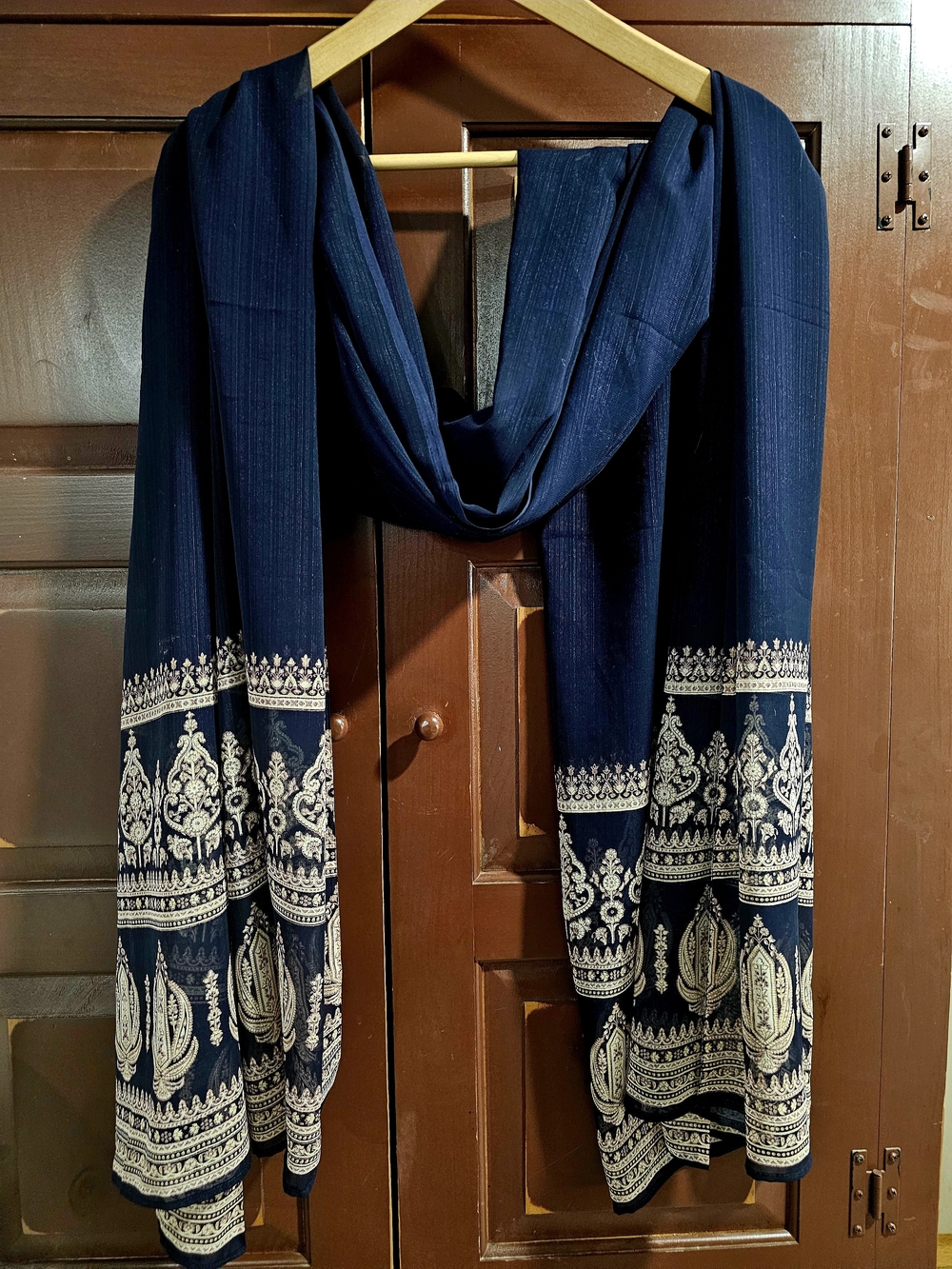 Sheer Navy Blue Pakistani Dupatta Scarf Wrap